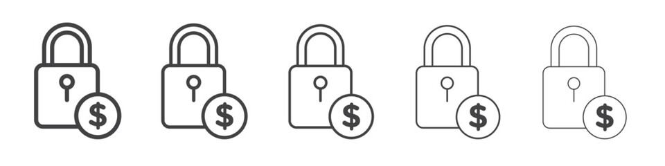 Fixed price icon vector outline set illustration sign