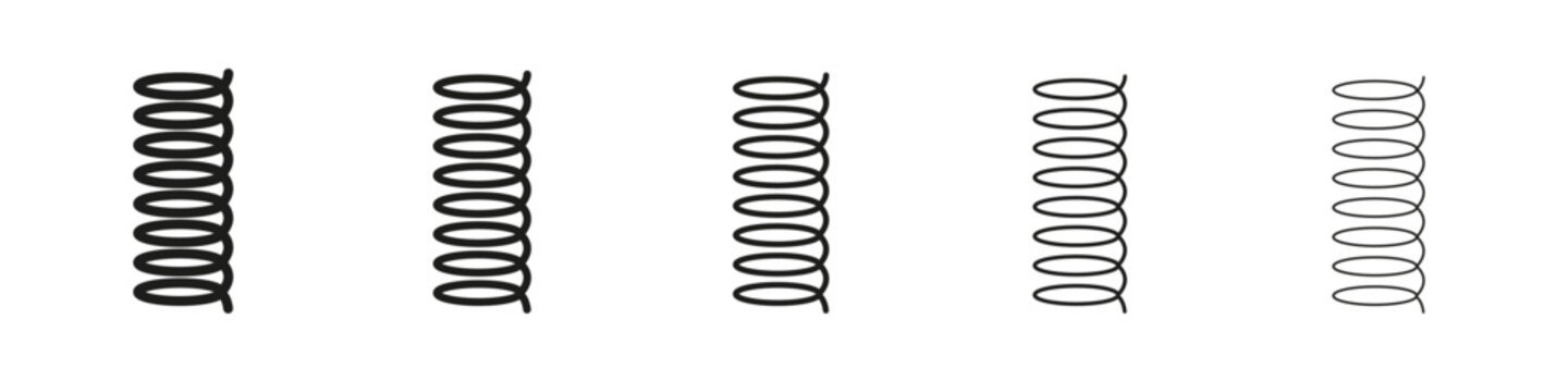 Flexible spring icon vector outline set illustration sign
