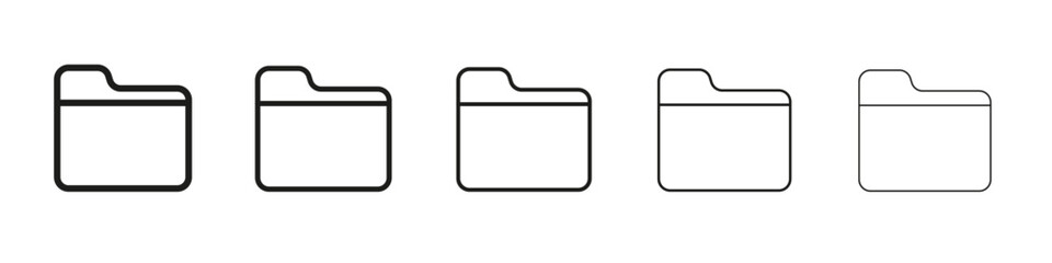 Obraz premium Folder icon vector outline set illustration sign