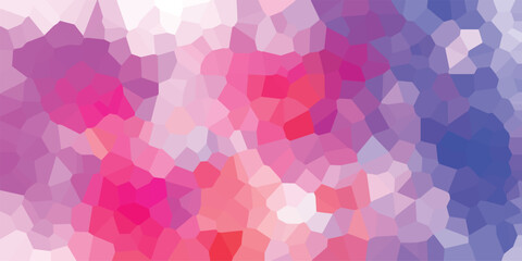 Abstract mosaic pattern in pink purple and blue colors with geometric irregular shapes and a modern artistic texture for backgrounds and creative designs.