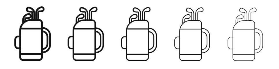 Golf bag icon vector outline set illustration sign
