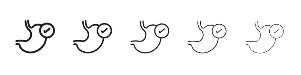 Good digestion icon vector outline set illustration sign