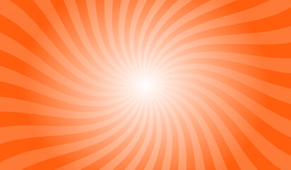 Obraz premium Vivid Orange Radial Retro Glowing Rays Banner. Abstract Retro Whirlwind Starburst Vector Abstract Background. Twisted Radial Illustration.