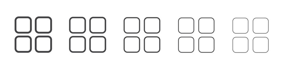 Grid view icon vector outline set illustration sign