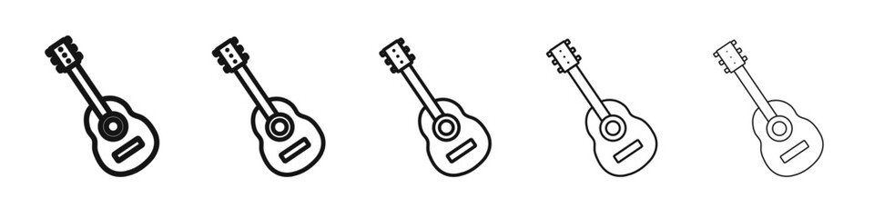 Guitar icon vector outline set illustration sign