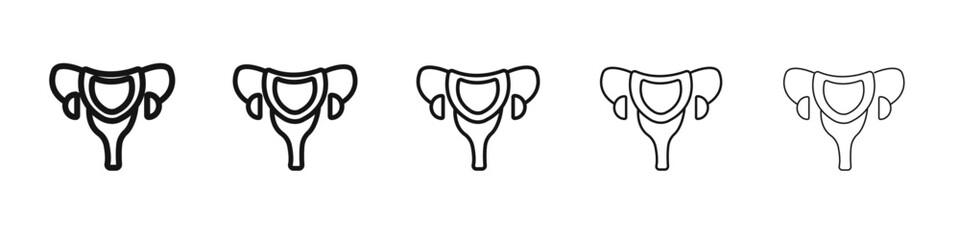 Obraz premium Gynecology icon vector outline set illustration sign