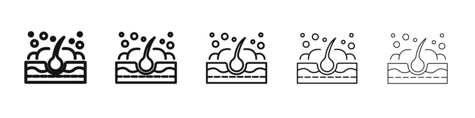 Hair Wash icon vector outline set illustration sign