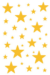 Golden Starry Cascade: A vibrant constellation of golden stars gracefully dance against a backdrop of purity, illuminating a celestial ballet of celestial bodies.