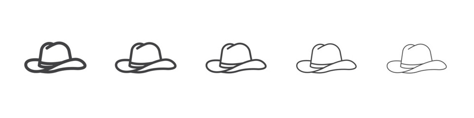 Hat Icon vector outline set illustration sign