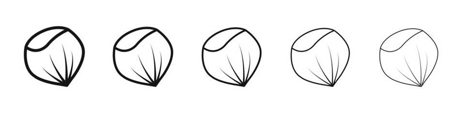 Hazelnut icon vector outline set illustration sign