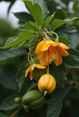 A Close-Up of Vibrant Yellow Flowers on a Lush Green Background