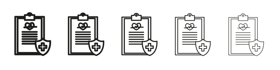Health insurance icon vector outline set illustration sign