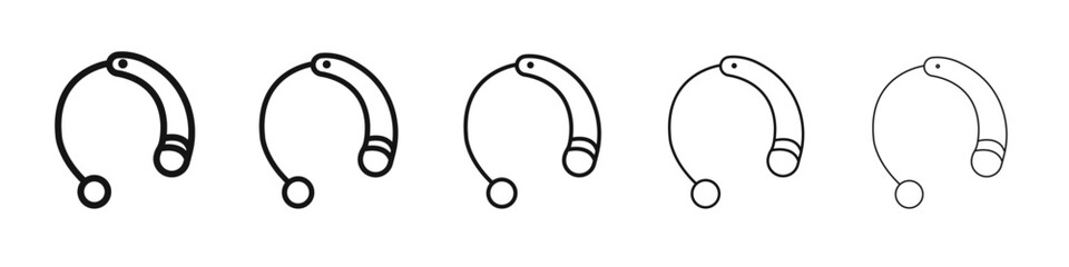 Hearing aid icon vector outline set illustration sign
