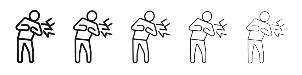 Heart attack icon vector outline set illustration sign