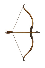 Archer's Precision: An illustrative portrayal of an antique archery bow and arrow poised in perfect alignment, symbolizing the art of archery and the pursuit of precision.