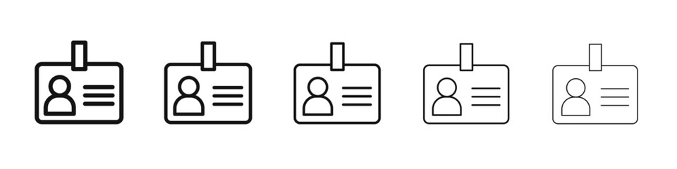 Obraz premium Id badge icon vector outline set illustration sign