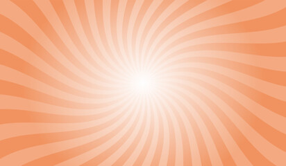 Obraz premium Creamsicle Orange Radial Retro Glowing Rays Banner. Abstract Retro Whirlwind Starburst Vector Abstract Background. Twisted Radial Illustration.