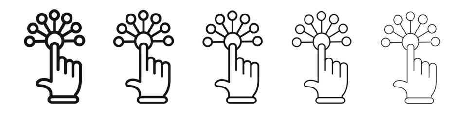 Interactive icon vector outline set illustration sign