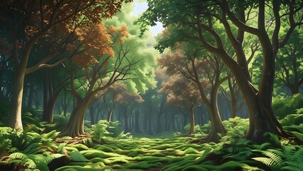 tropical forest in the morning