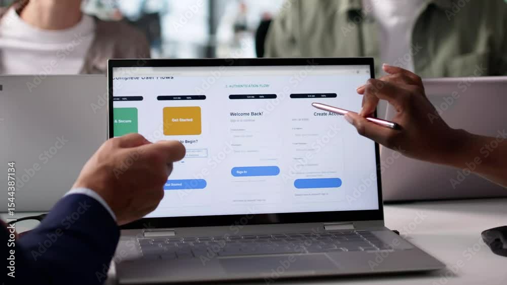 Poster UI UX Designer Team Developing Mobile Shopping