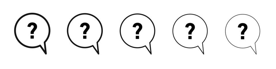 Interrogation icon vector outline set illustration sign