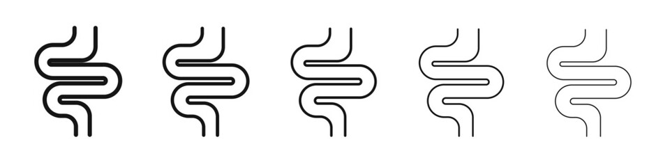 Obraz premium Intestine icon vector outline set illustration sign