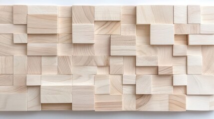 Abstract Wooden Block Wall