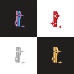 Letter I logo, I logo, AI logo set, modern and minimal design, tech-inspired, colorful icons and symbols, suitable for artificial intelligence, innovation, branding, startups, and digital identity.