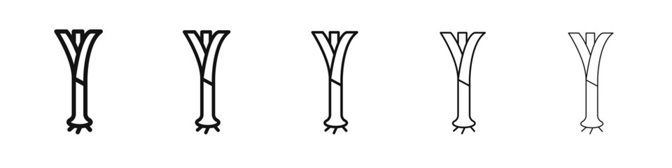 leek icon vector outline set illustration sign