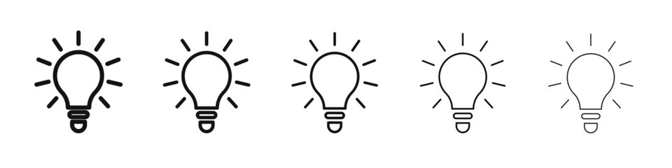 Light Bulb icon vector outline set illustration sign