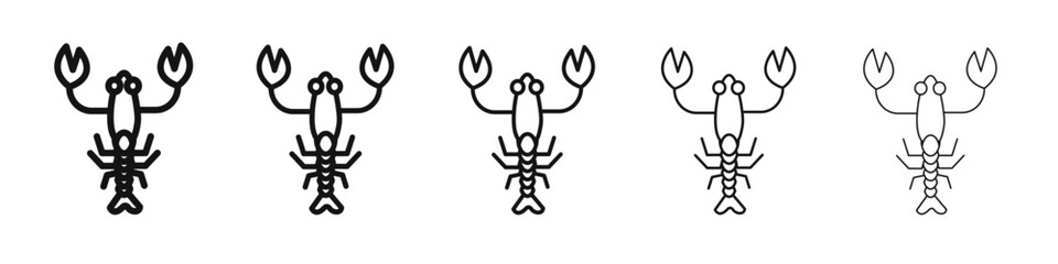 lobster icon vector outline set illustration sign