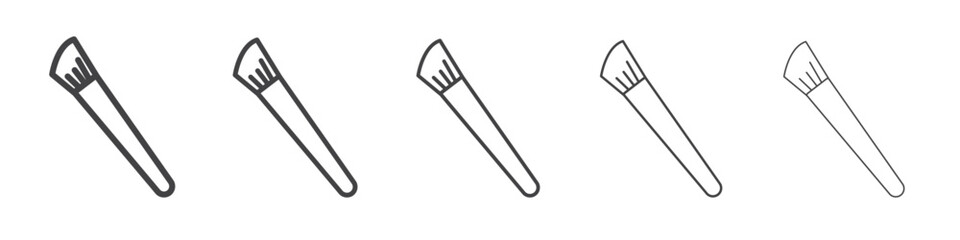 Makeup brush icon vector outline set illustration sign