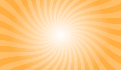 Obraz premium Yellow-Orange Sunburst Background. Yellow-Orange Radial Retro Glowing Rays Banner. Abstract Retro Whirlwind Starburst Vector Abstract Background. Twisted Radial Illustration.