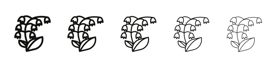 May lily icon vector outline set illustration sign