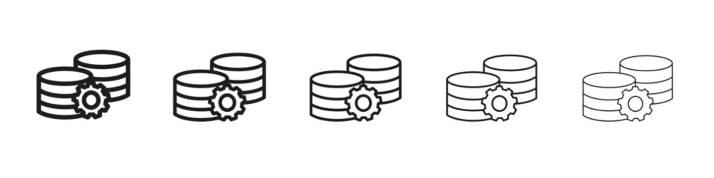 Master data icon vector outline set illustration sign