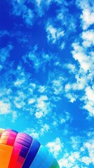 Colorful Hot Air Balloon in Sky