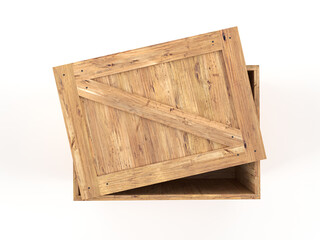 Open wooden box