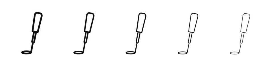 Metal detector icon vector outline set illustration sign