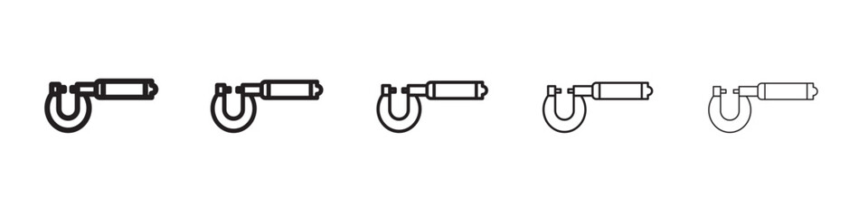 Naklejka premium Micrometer icon vector outline set illustration sign