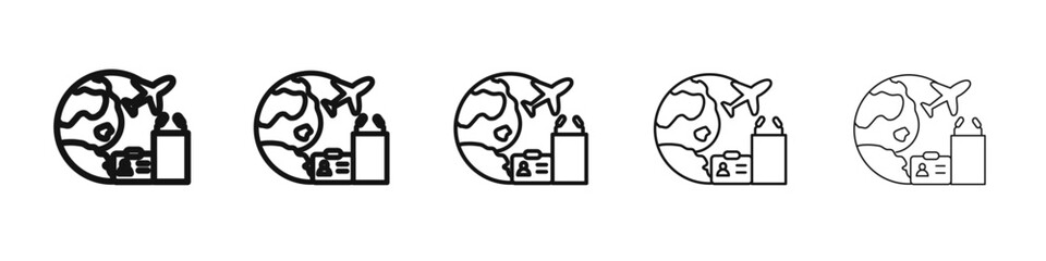 MICE tourism icon vector outline set illustration sign