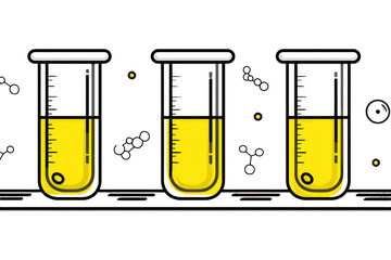 Lab Test Tubes Yellow Liquid