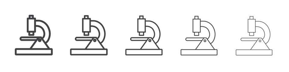 Microscope Icon vector outline set illustration sign