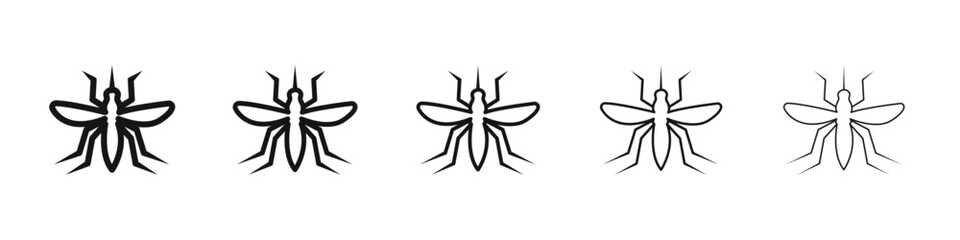 Mosquito icon vector outline set illustration sign