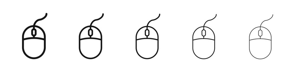 Mouse icon vector outline set illustration sign