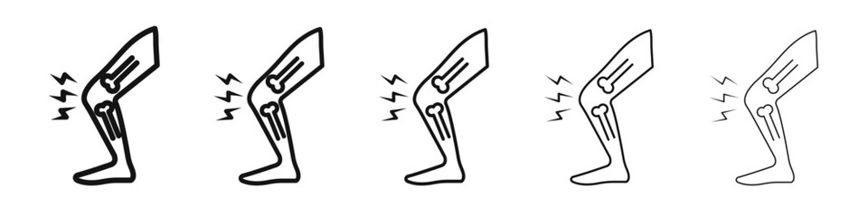 Myalgia icon vector outline set illustration sign