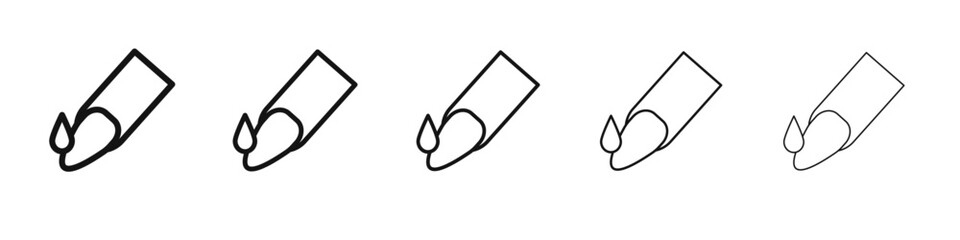 Nail care icon vector outline set illustration sign