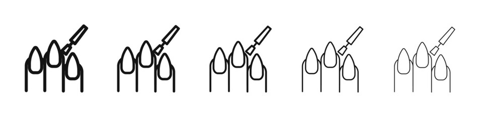 nails polish icon vector outline set illustration sign