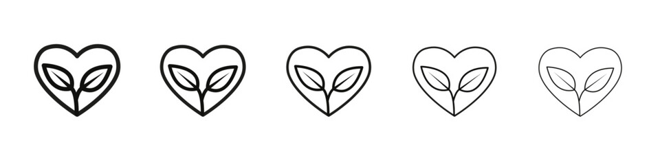 Naklejka premium Natural love icon vector outline set illustration sign