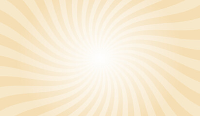 Orange Sunburst Background. Wheat Orange Radial Retro Glowing Rays Banner. Abstract Retro Whirlwind Starburst Vector Abstract Background. Twisted Radial Illustration.