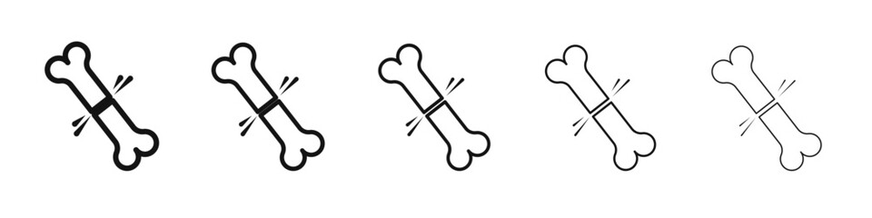 Osteoporosis icon vector outline set illustration sign